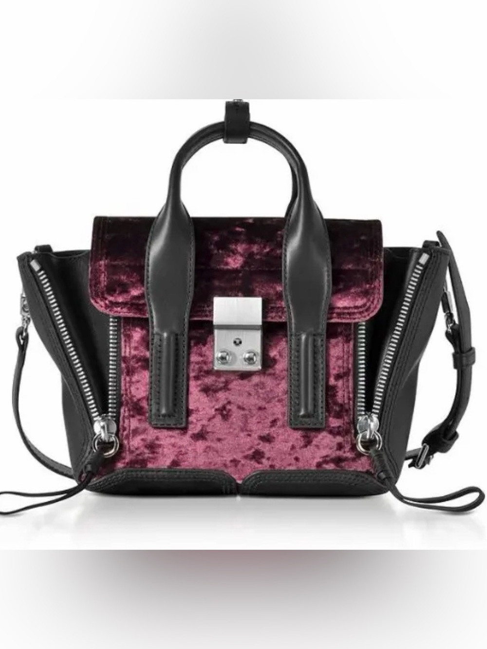 3.1 Philip Lim Pashli Mini Black Leather Satchel Velvet Pink